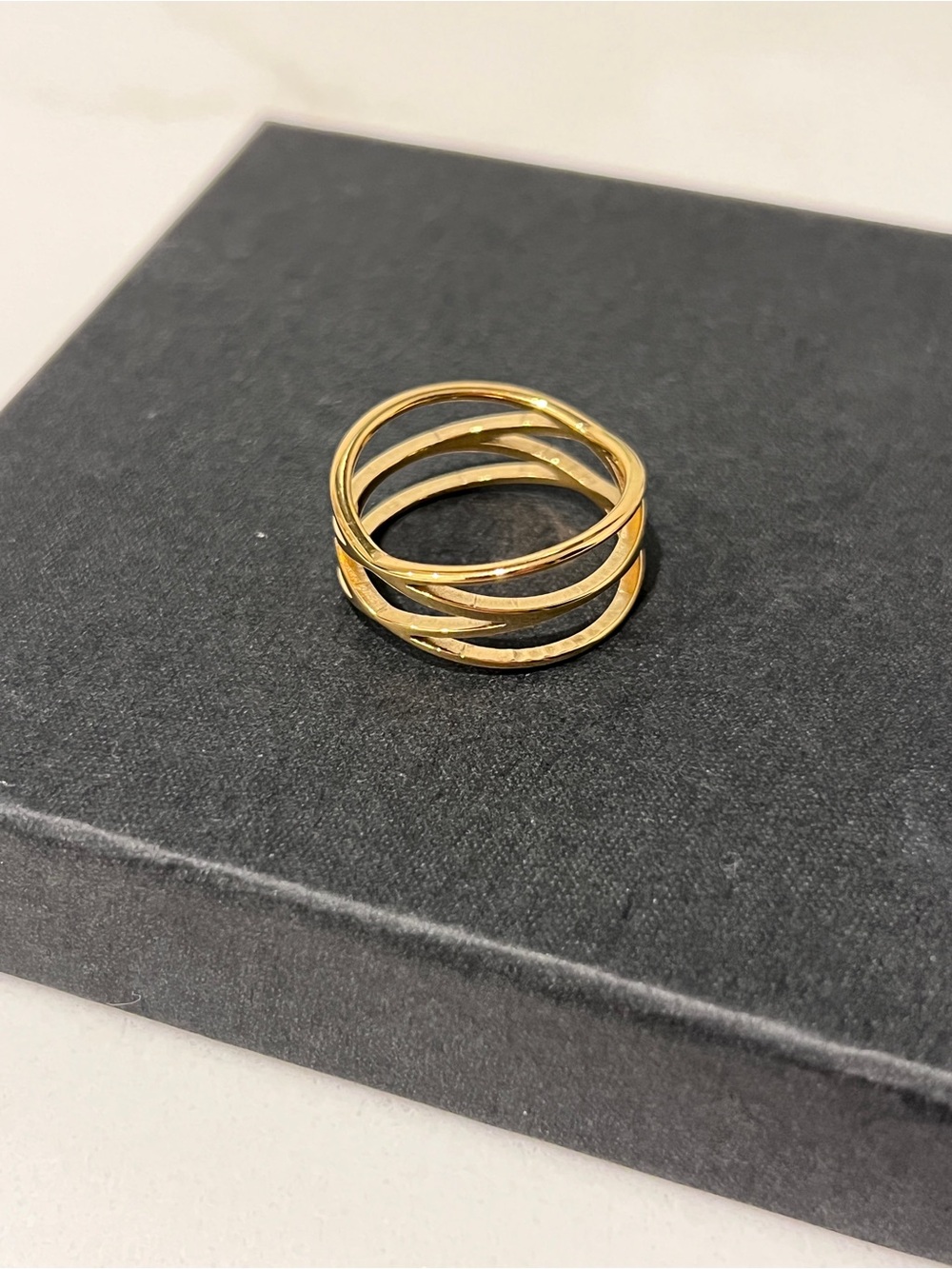 Gold-Tone Geometric Openwork Trio Stackable Ring - Picture 4 of 6